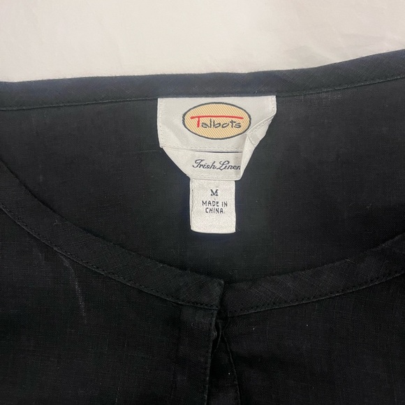 Talbots Linen Tunic Black Sz M - Picture 4 of 4